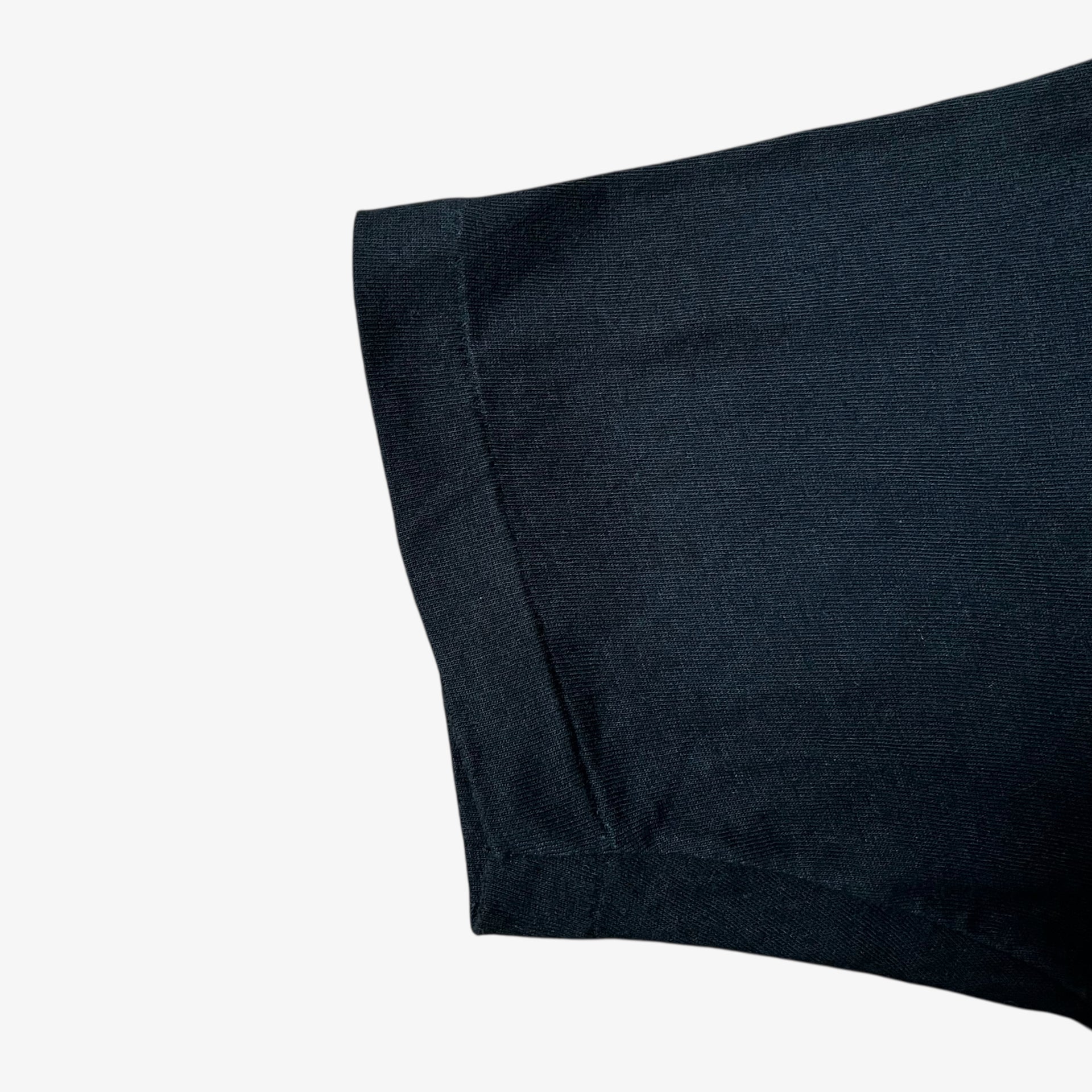 Single stitch short sleeve of a vintage 90s men's Screen Stars MTV Jackass Johnny Knoxville print black t-shirt.