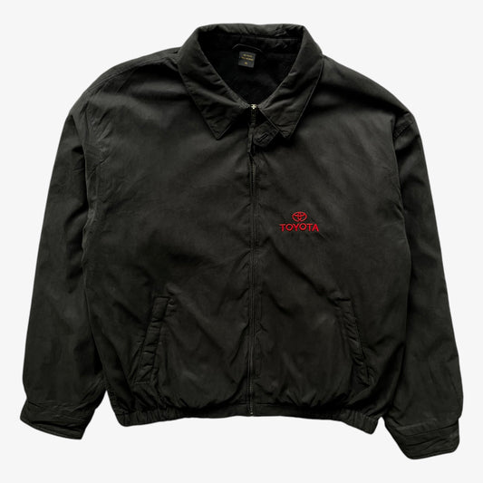 Vintage 90s Mens Toyota Black Driving Jacket With Back Embroidered Dragon Head - Casspios Dream