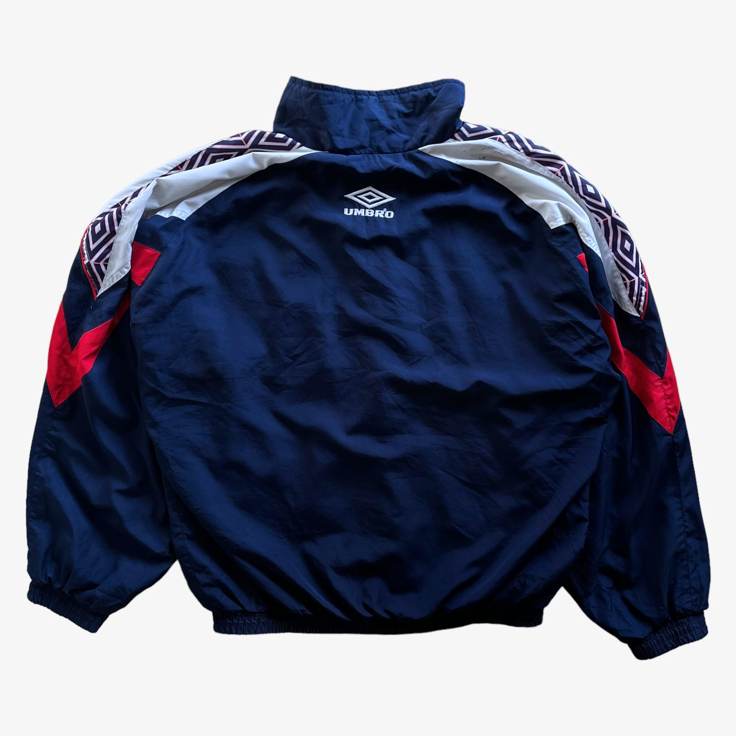 Vintage 90s Mens Umbro England Colourway Track Jacket Back - Casspios Dream 
