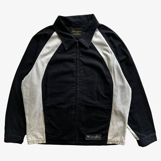 Vintage 90s Mens Wrangler Black And White Authentic Western Jacket - Casspios Dream