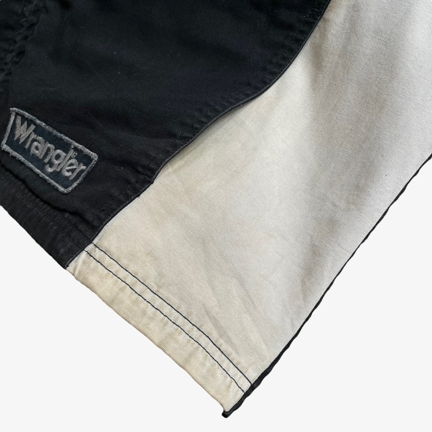Vintage 90s Mens Wrangler Black And White Authentic Western Jacket Hem - Casspios Dream