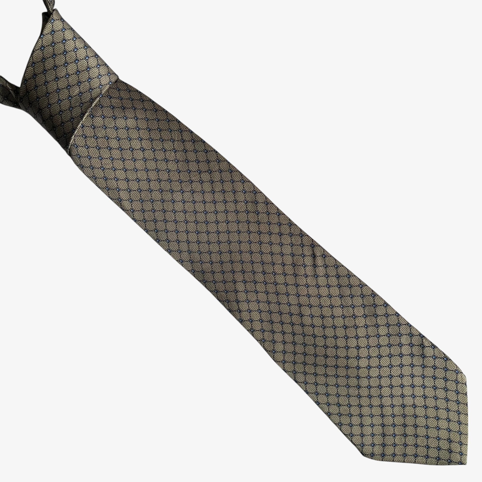 Vintage 90s Nautica Geometric Print Silk Tie - Casspios Dream