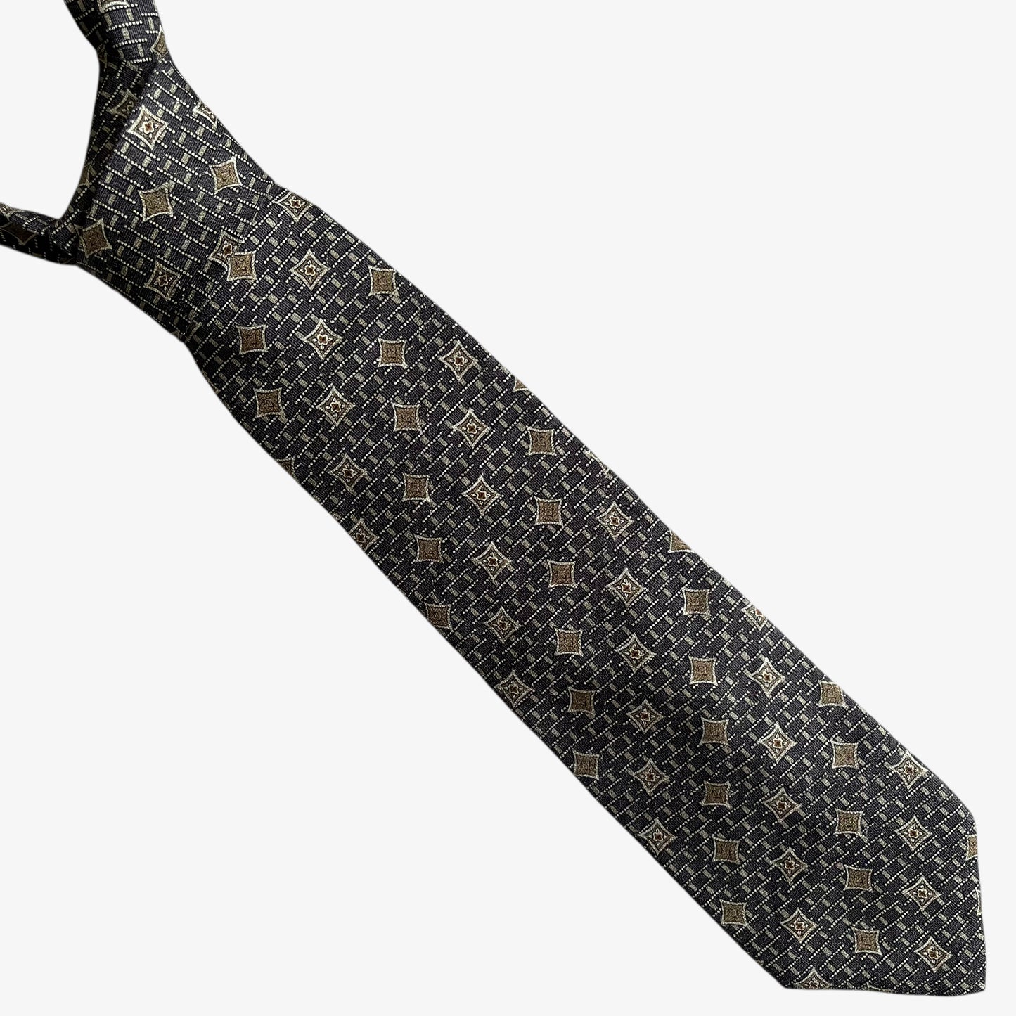 Vintage 90s Pierre Cardin Abstract Geometric Print Silk Tie - Casspios Dream