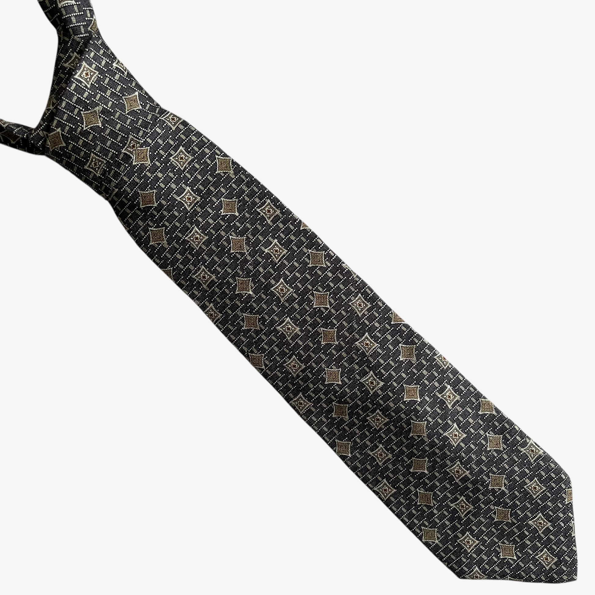 Vintage 90s Pierre Cardin Abstract Geometric Print Silk Tie - Casspios Dream