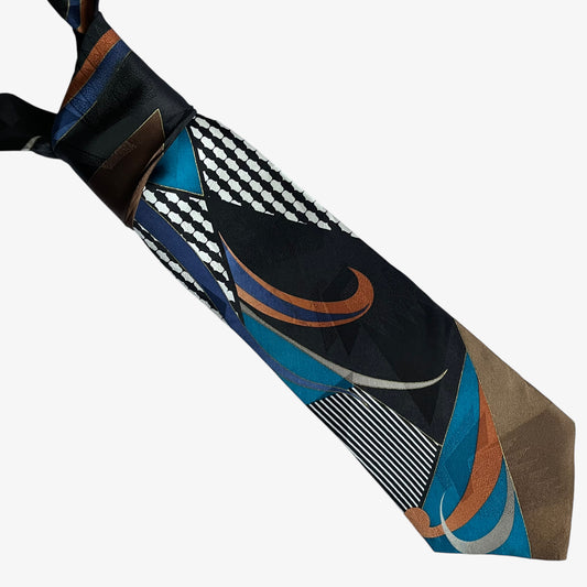 Vintage 90s Pierre Cardin Abstract Print Silk Tie - Casspios Dream 