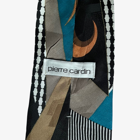 Vintage 90s Pierre Cardin Abstract Print Silk Tie Label - Casspios Dream 