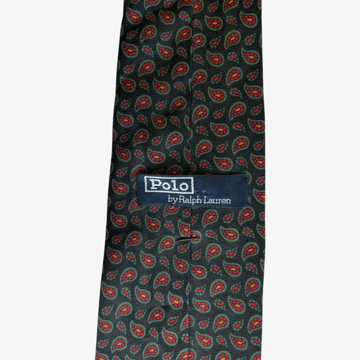 Vintage 90s Polo Ralph Lauren Geometric Paisley Print Silk Tie Label - Casspios Dream