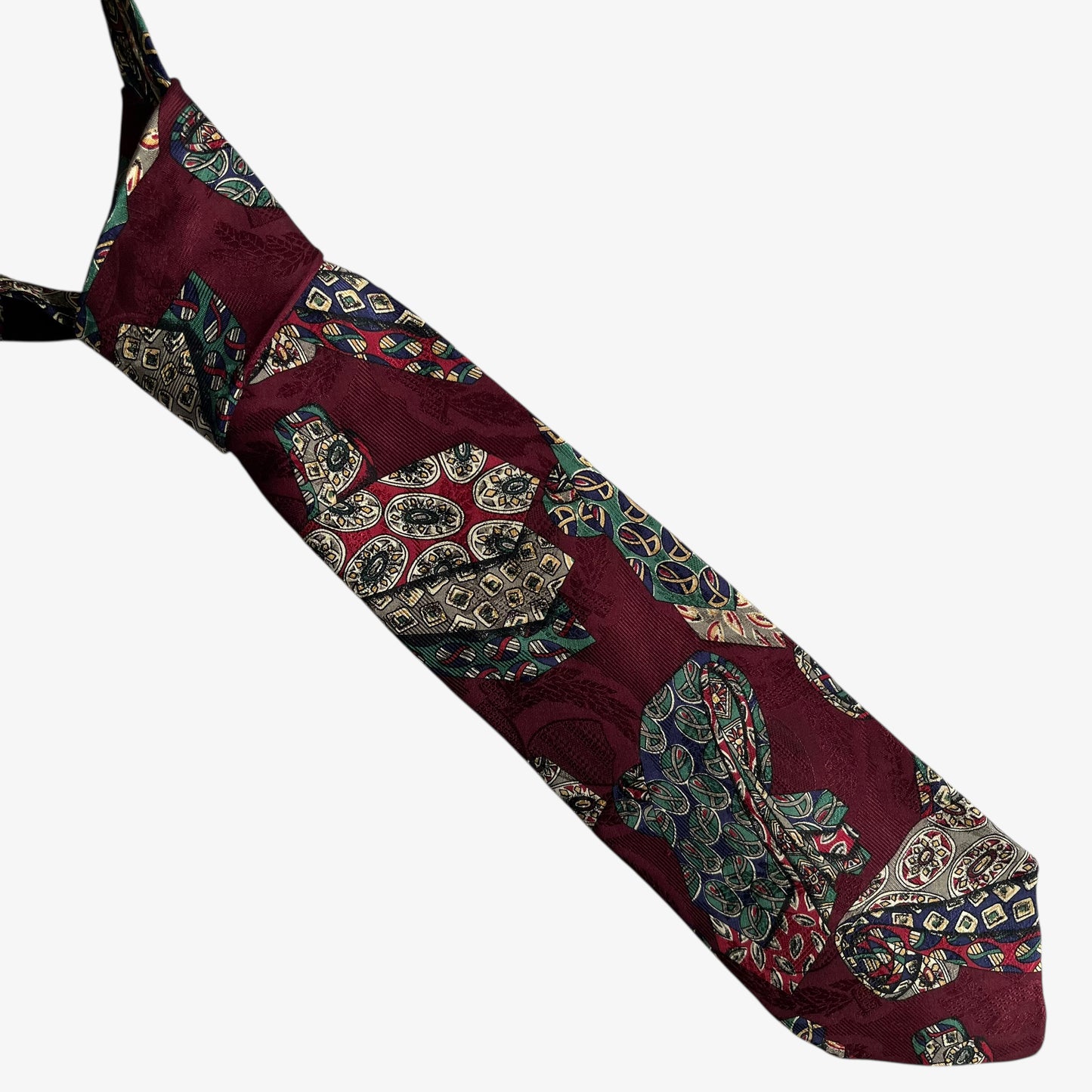 Vintage 90s Robert Talbott For Nordstrom Geometric Print Red Silk Tie - Casspios Dream