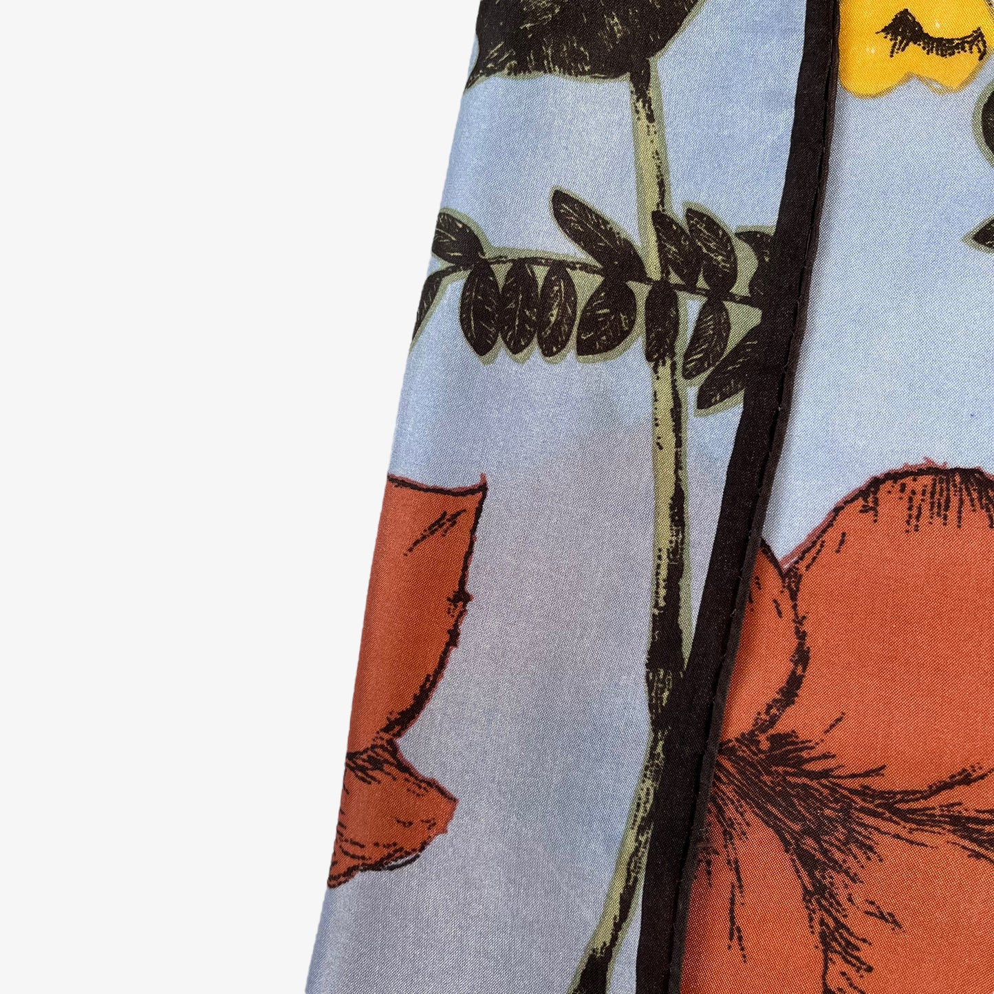 Vintage 90s S.Oliver Colourful Floral Print Blue Silk Scarf Fading - Casspios Dream