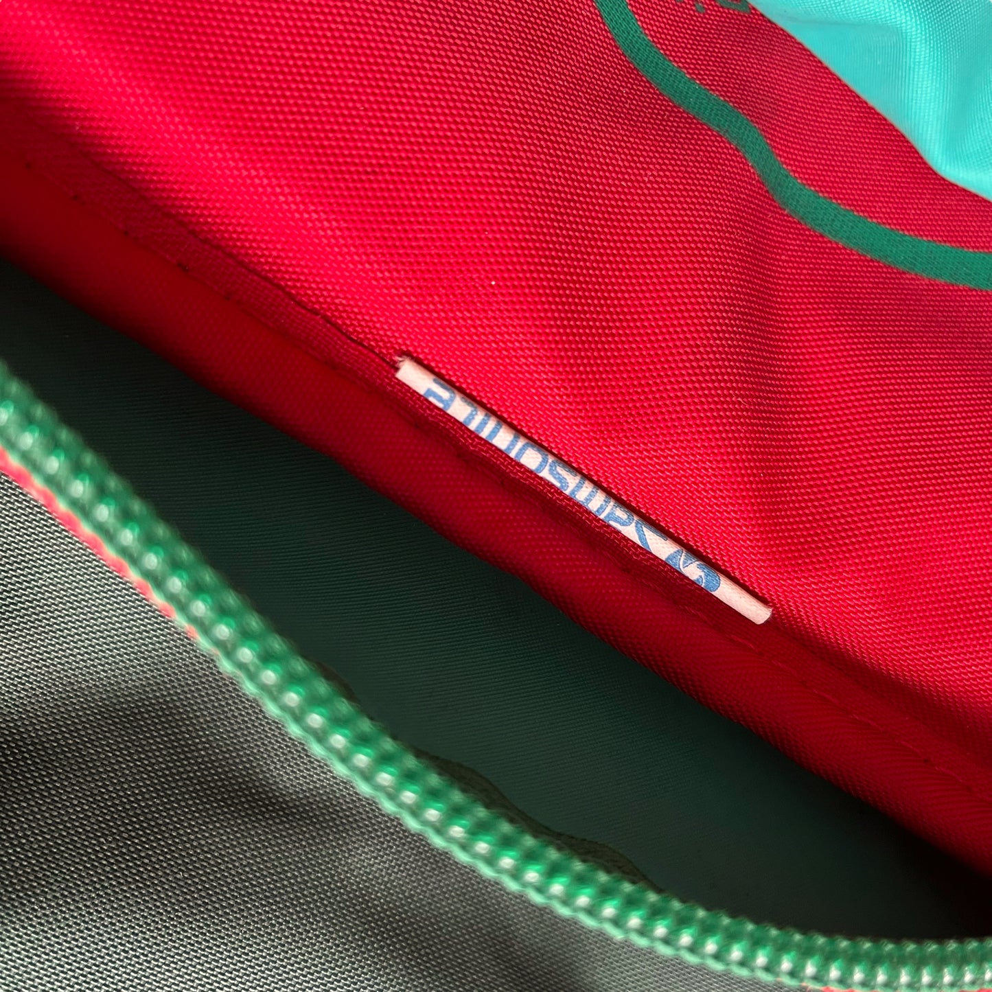 Vintage 90s Samsonite Sammies Red And Green Messenger Backpack Label - Casspios Dream