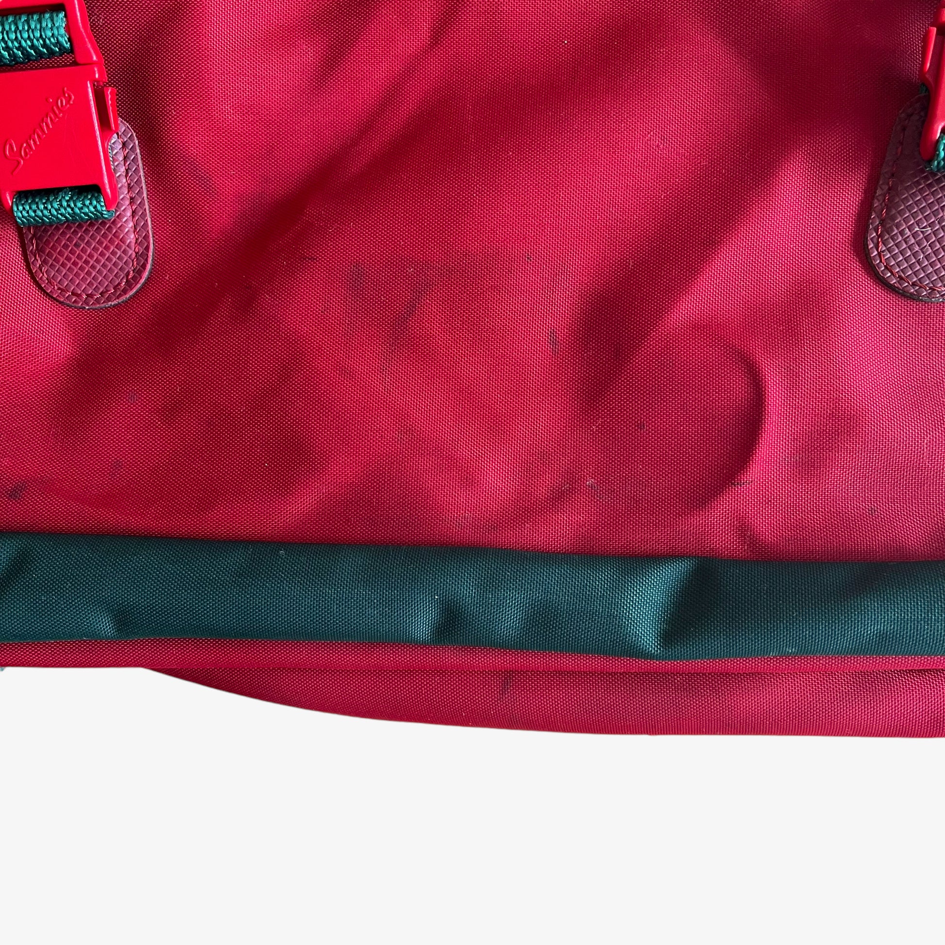Vintage 90s Samsonite Sammies Red And Green Messenger Backpack Mark - Casspios Dream