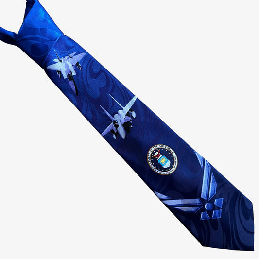 Vintage 90s Steven Harris United States Of American Air Force Polyester Tie - Casspios Dream