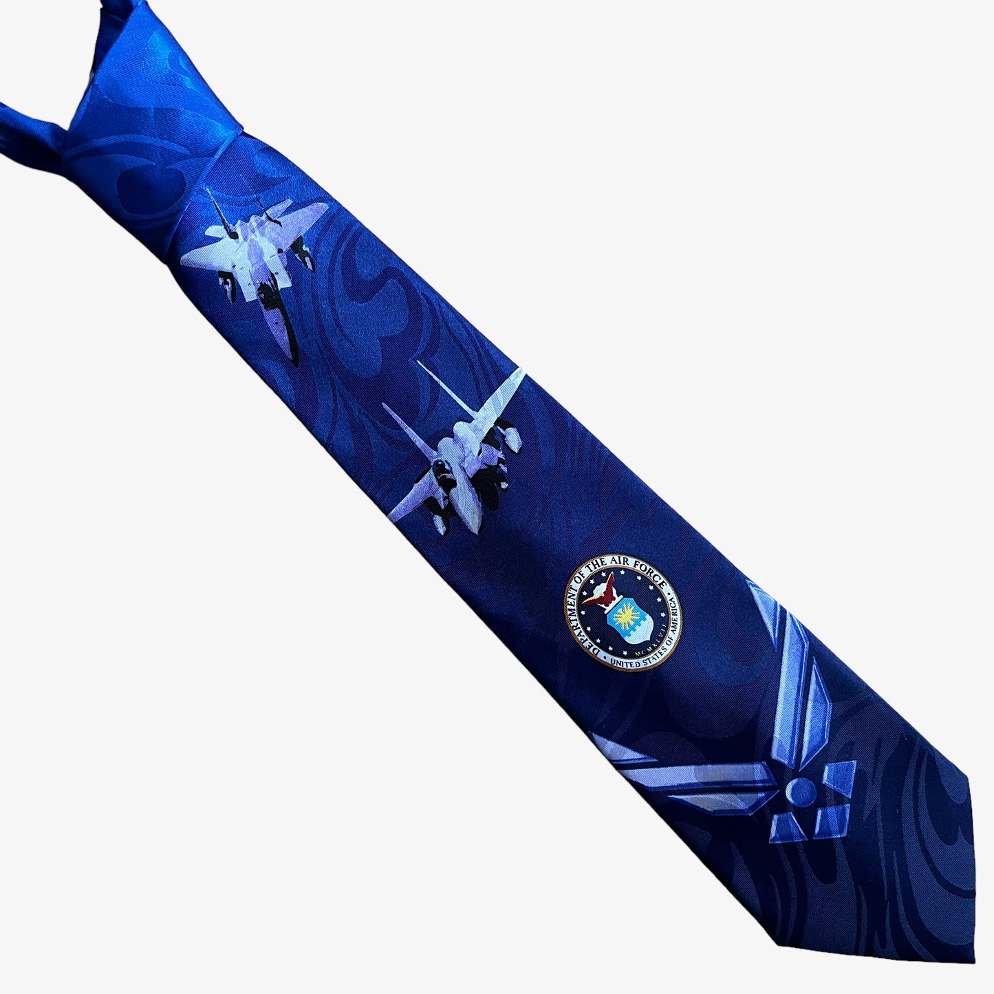 Vintage 90s Steven Harris United States Of American Air Force Polyester Tie - Casspios Dream