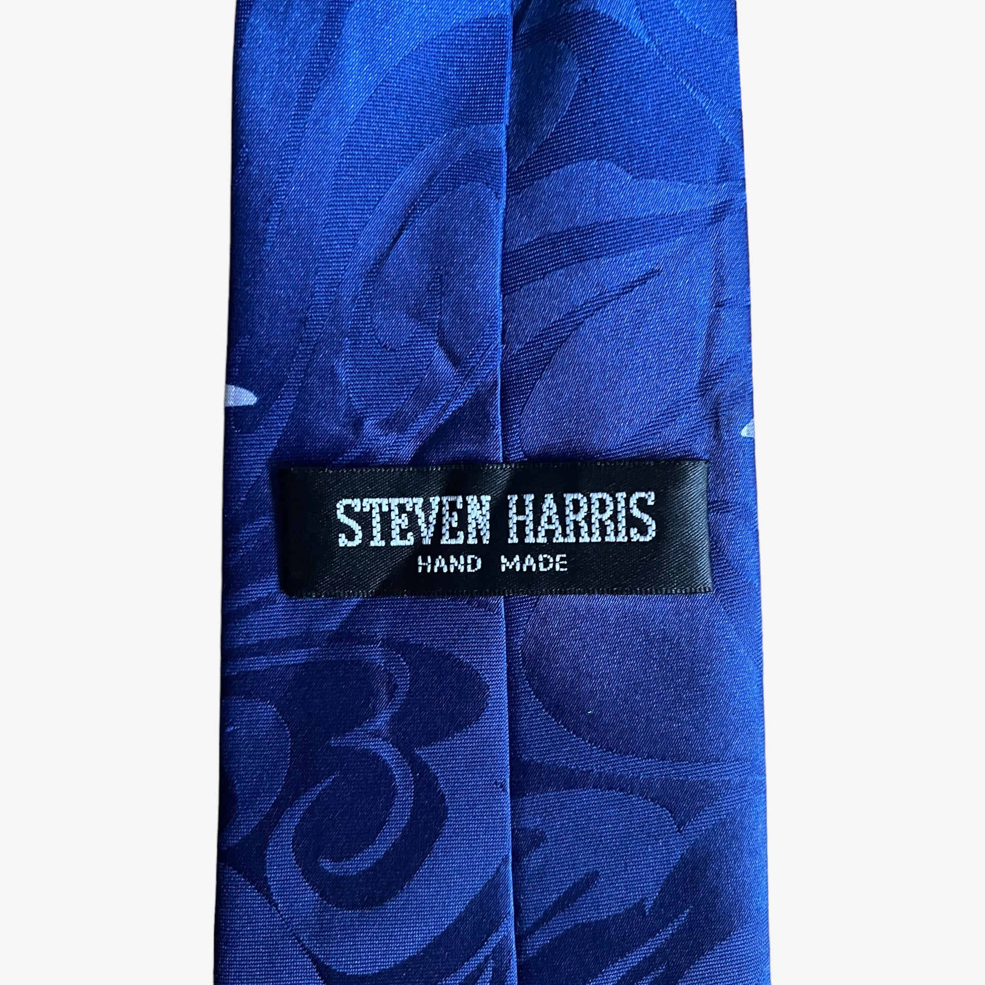 Vintage 90s Steven Harris United States Of American Air Force Polyester Tie Label - Casspios Dream