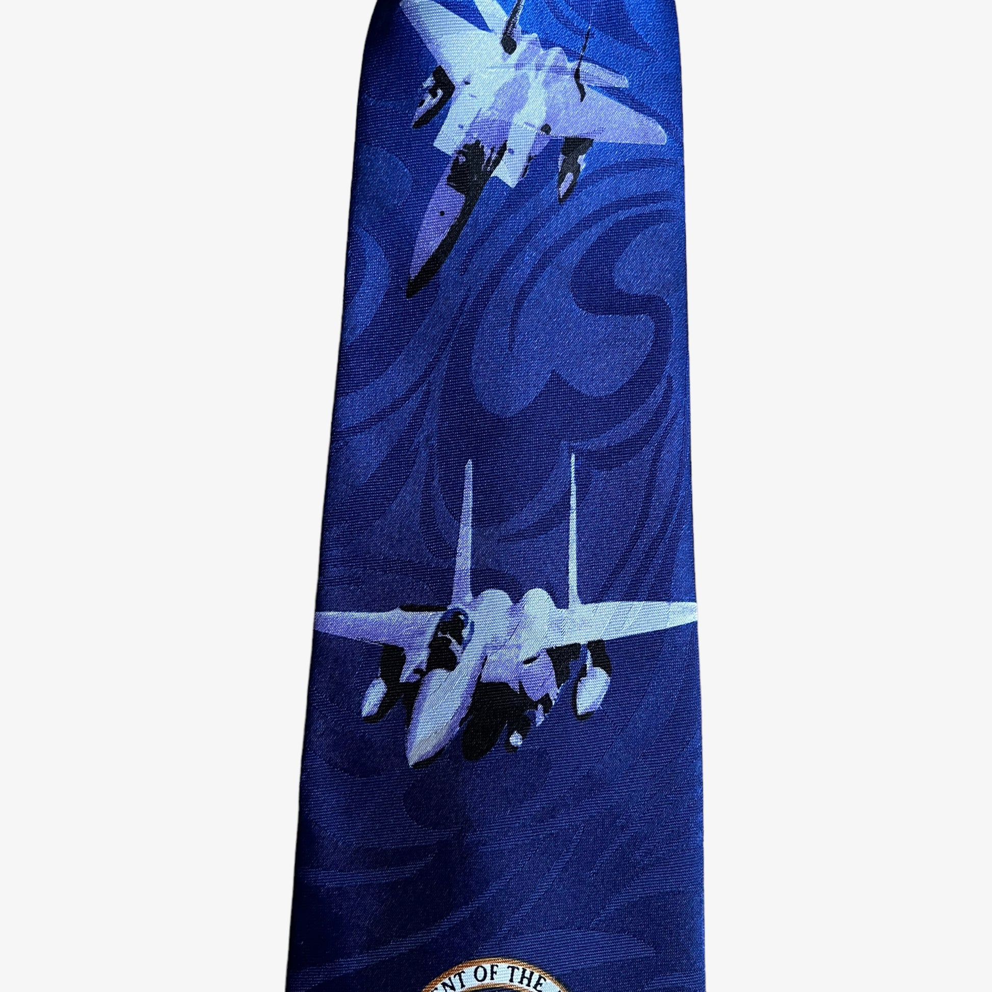 Vintage 90s Steven Harris United States Of American Air Force Polyester Tie Pilot - Casspios Dream