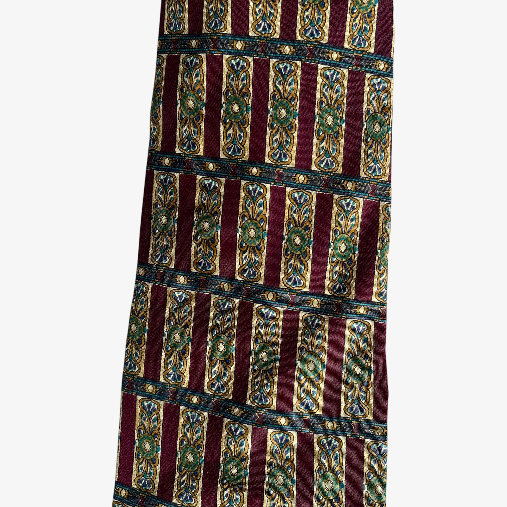 Vintage 90s The Metropolitan Museum Of Art Abstract Geometric Print Red Silk Tie Art Deco - Casspios Dream