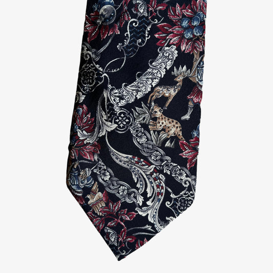 Vintage 90s The Metropolitan Museum Of Art Enchanted Safari Print Silk Tie Art - Casspios Dream