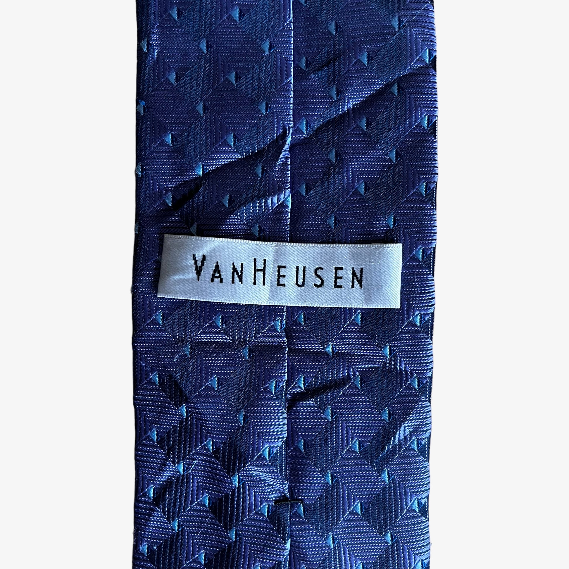 Vintage 90s Van Heusen Purple Abstract Print Polyester Tie Label - Casspios Dream