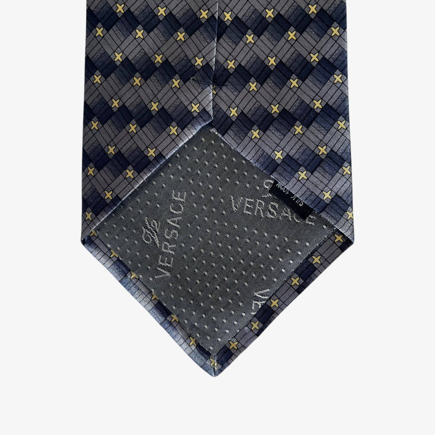 Vintage 90s Versace Classic V2 Geometric Print Silk Tie Back - Casspios Dream