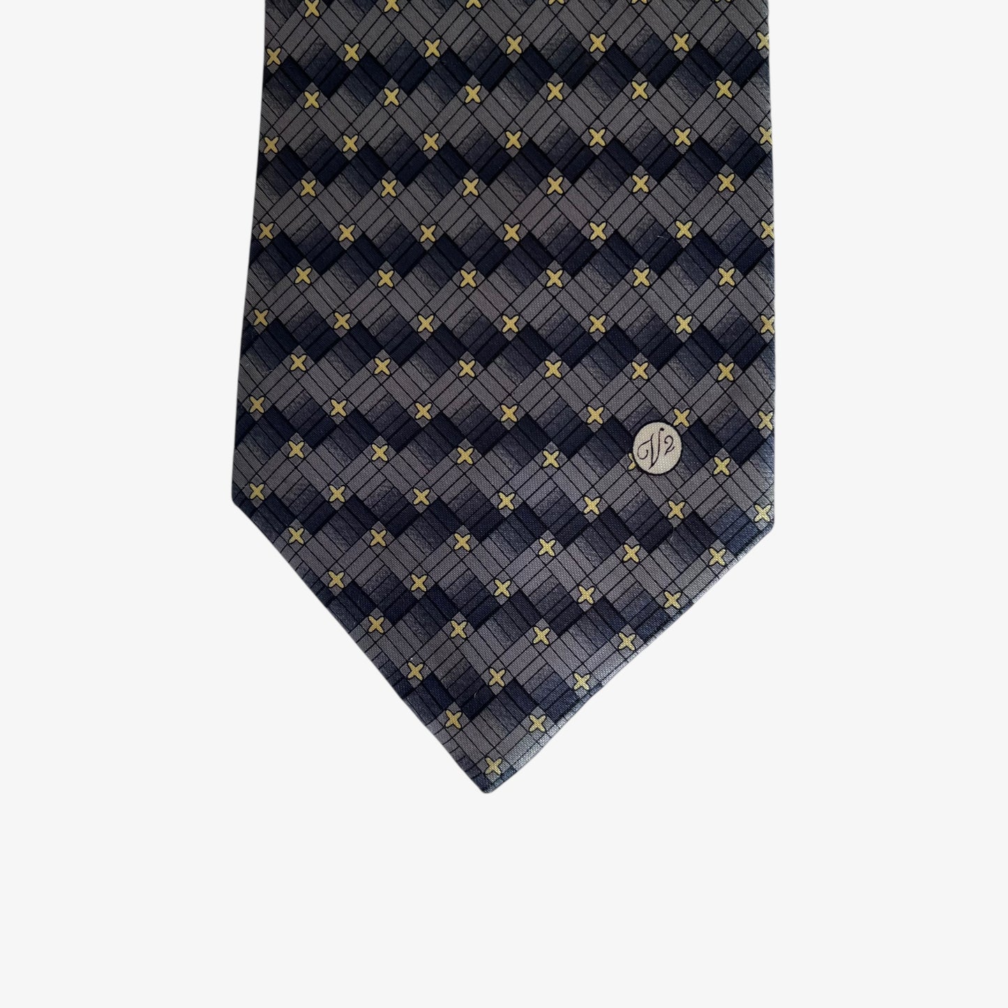 Vintage 90s Versace Classic V2 Geometric Print Silk Tie Logo - Casspios Dream