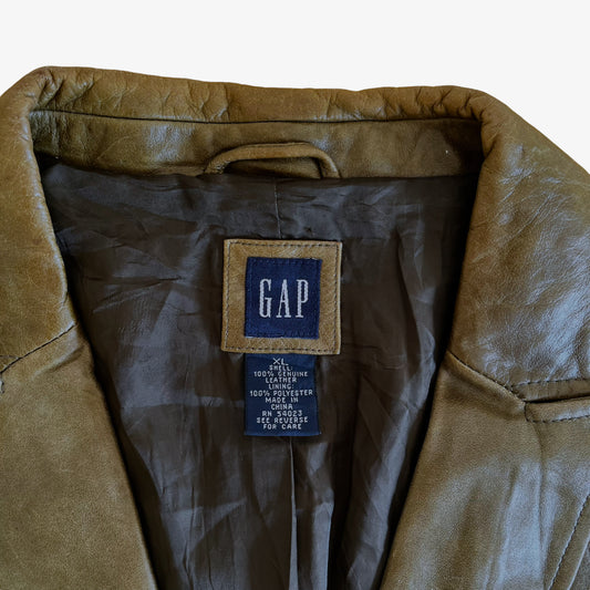 Vintage 90s Womens GAP Olive Green Blazer Label - Casspios Dream