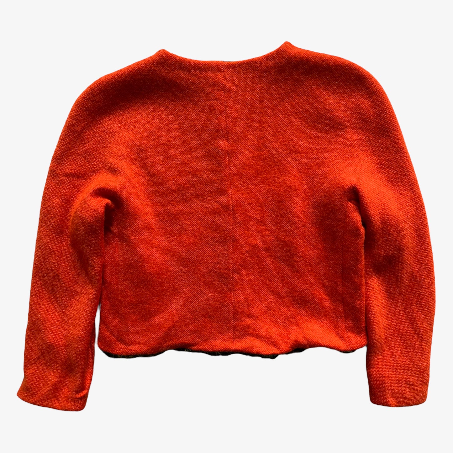 Vintage 90s Womens Krizia Orange Mohair And Wool Blend Knitted Jacket Back - Casspios Dream