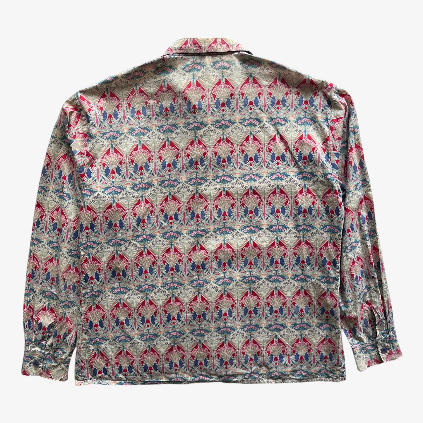 Vintage 90s Womens Liberty London Abstract Print All Cotton Shirt Back - Casspios Dream