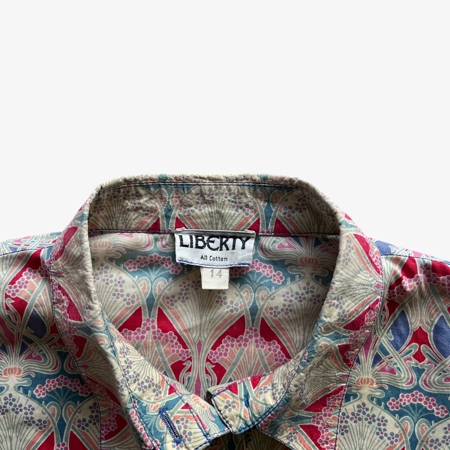 Vintage 90s Womens Liberty London Abstract Print All Cotton Shirt Label - Casspios Dream
