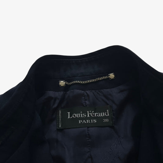 Vintage 90s Womens Louis Feraud Navy Jacket Label - Casspios Dream