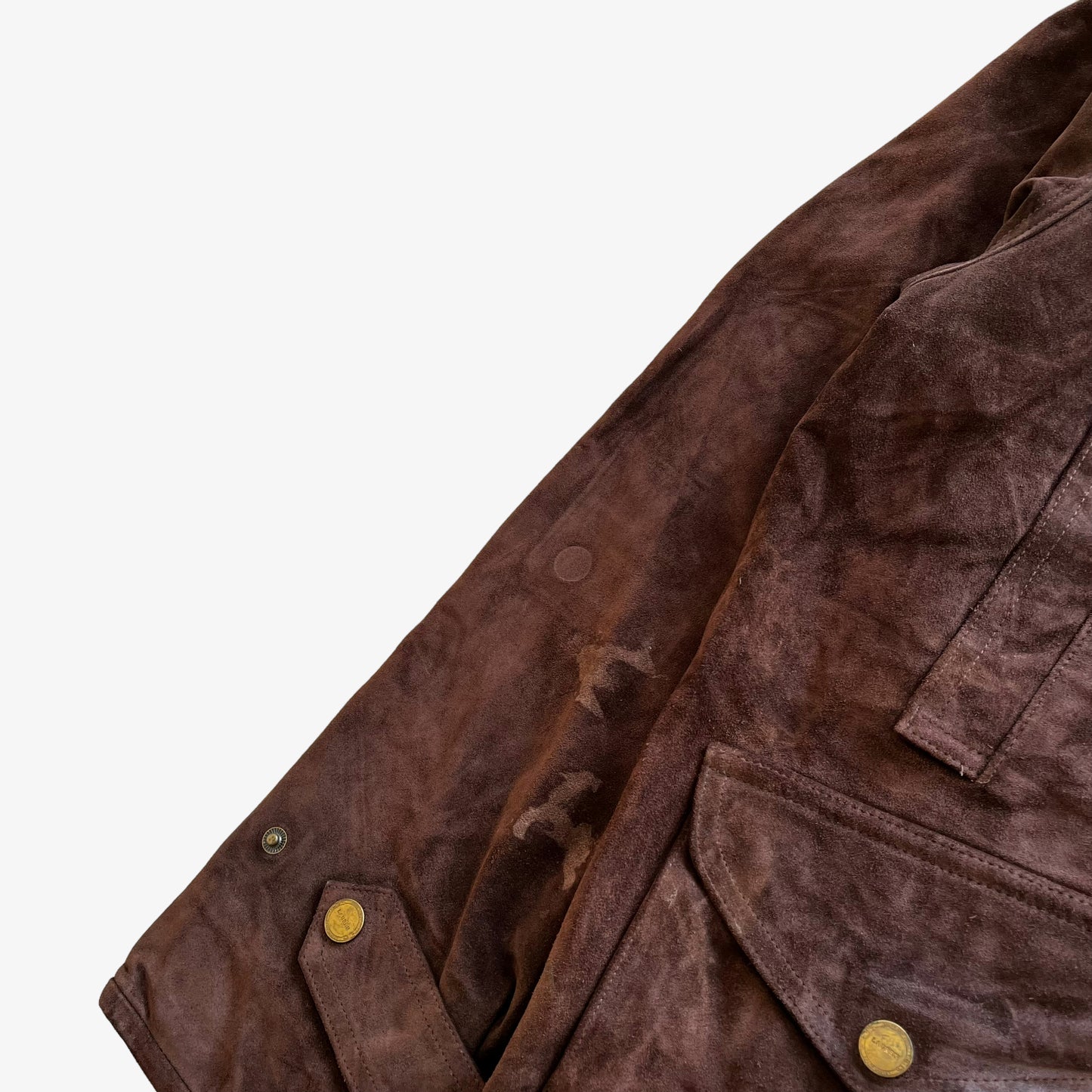 Vintage 90s Womens Ralph Lauren Brown Leather Jacket With Fur Collar Mark - Casspios Dream