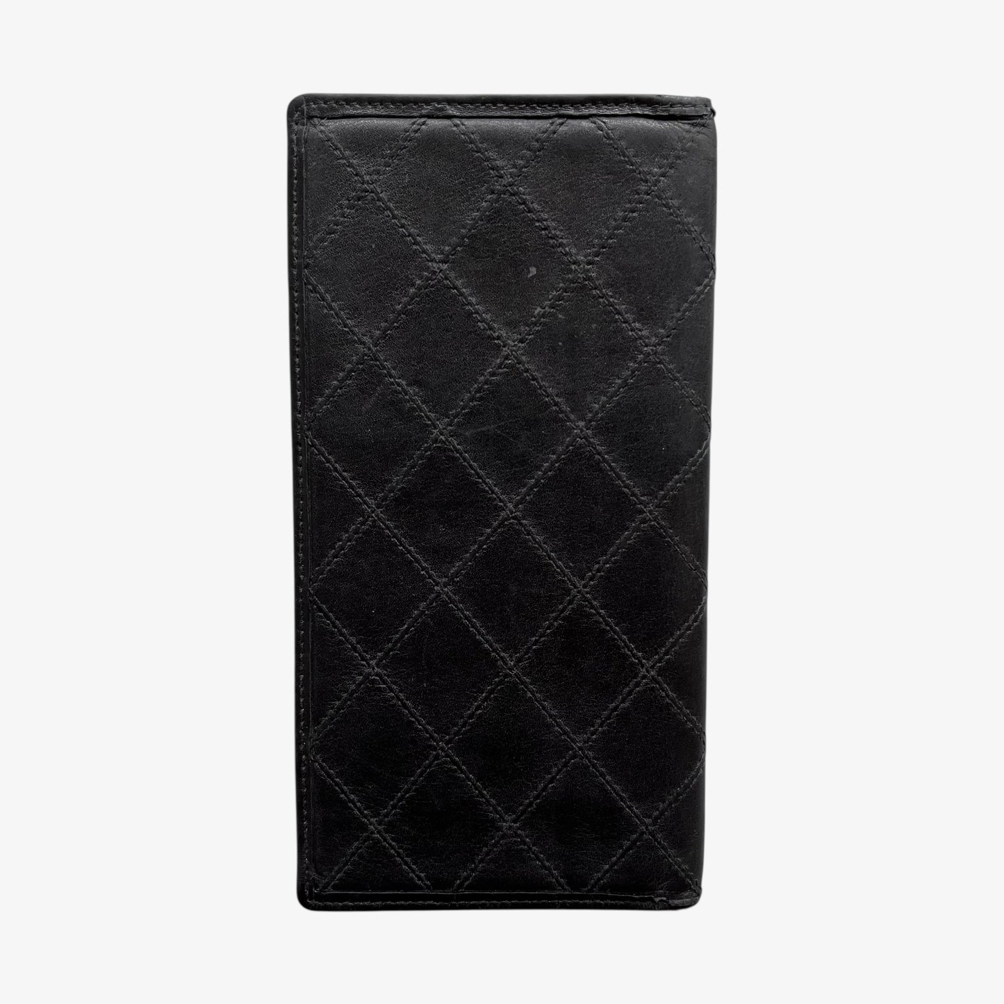Vintage Y2K Chanel Black Quilted Leather Planner Back - Casspios Dream