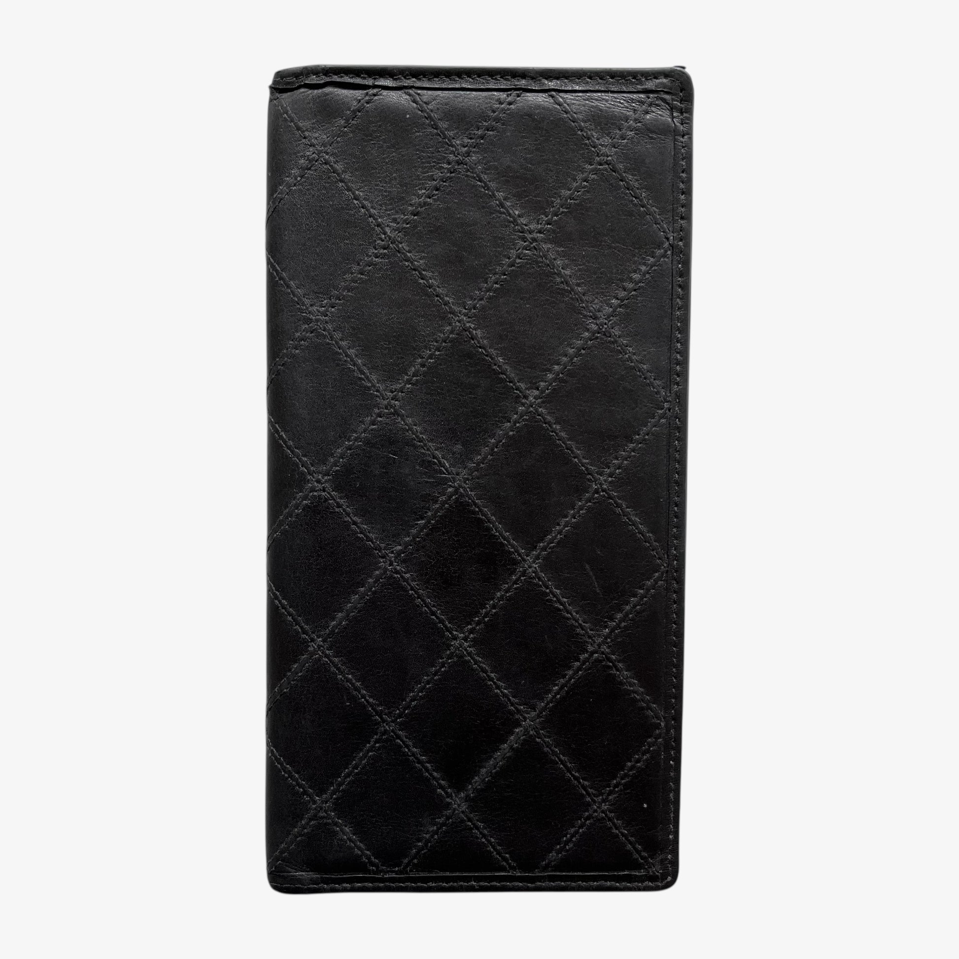 Vintage Y2K Chanel Black Quilted Leather Planner - Casspios Dream