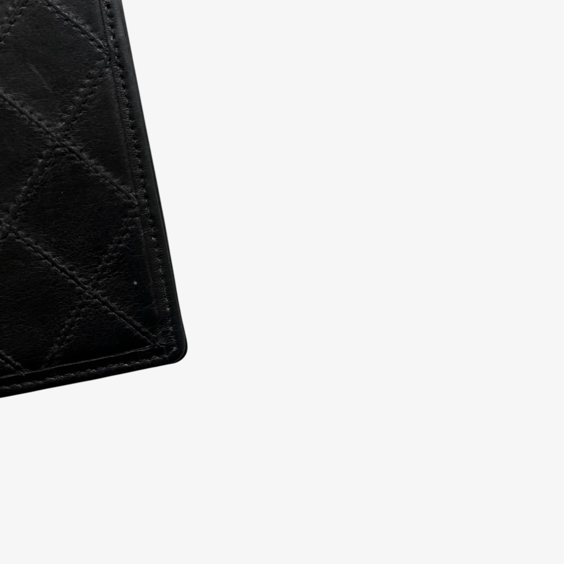 Vintage Y2K Chanel Black Quilted Leather Planner Corner - Casspios Dream