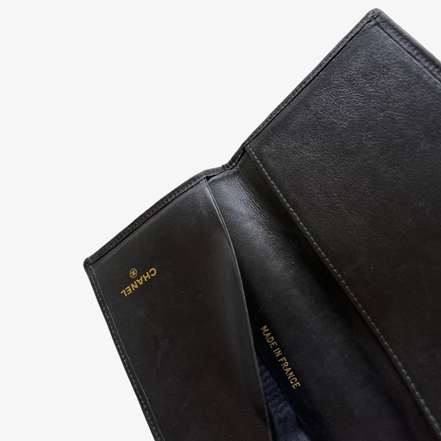 Vintage Y2K Chanel Black Quilted Leather Planner Made In France - Casspios Dream