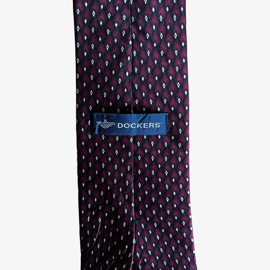 Vintage Y2K Dockers Geometric Print Silk Tie Label - Casspios Dream