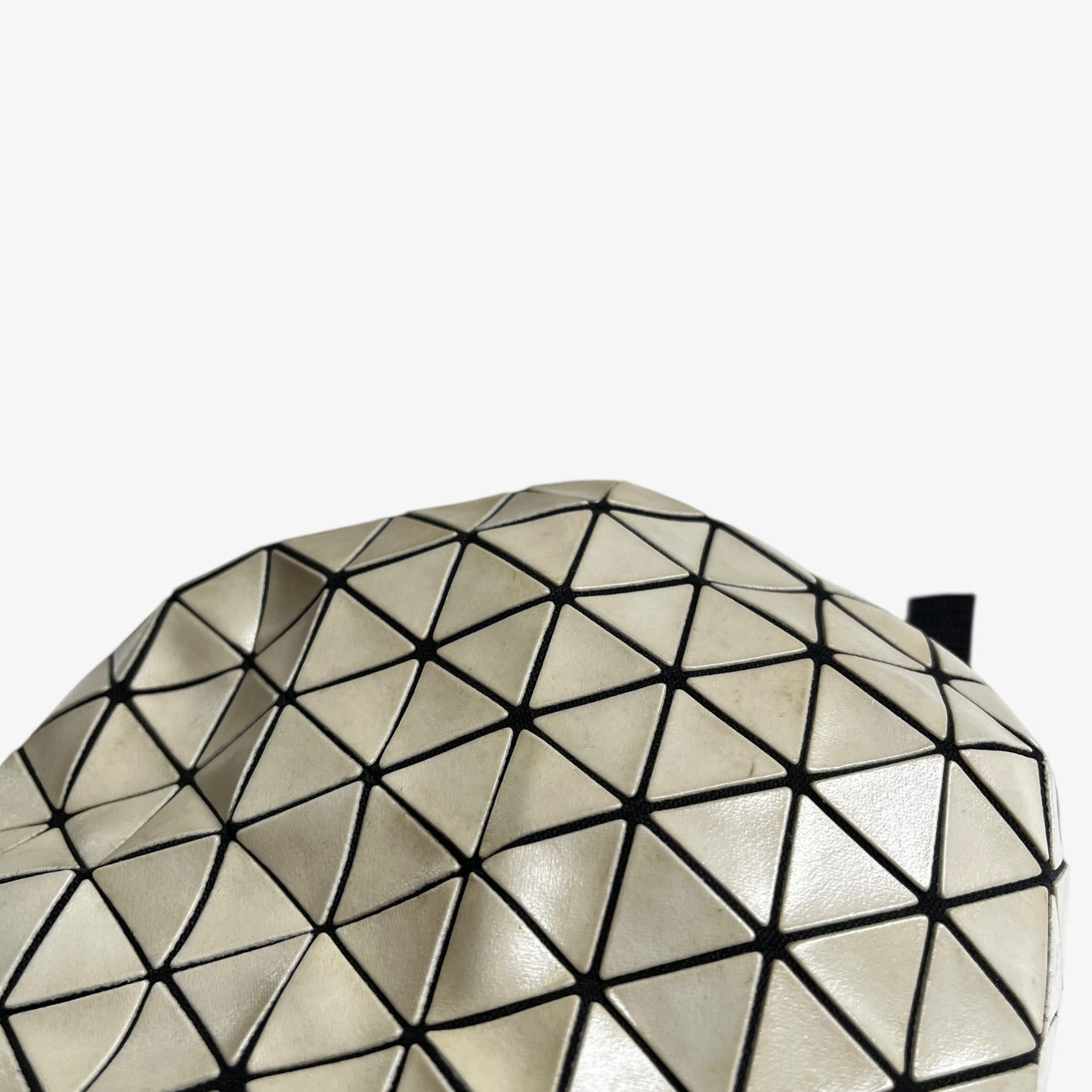 Mark on vintage Y2K Issey Miyake bao bao beige geometric cap.