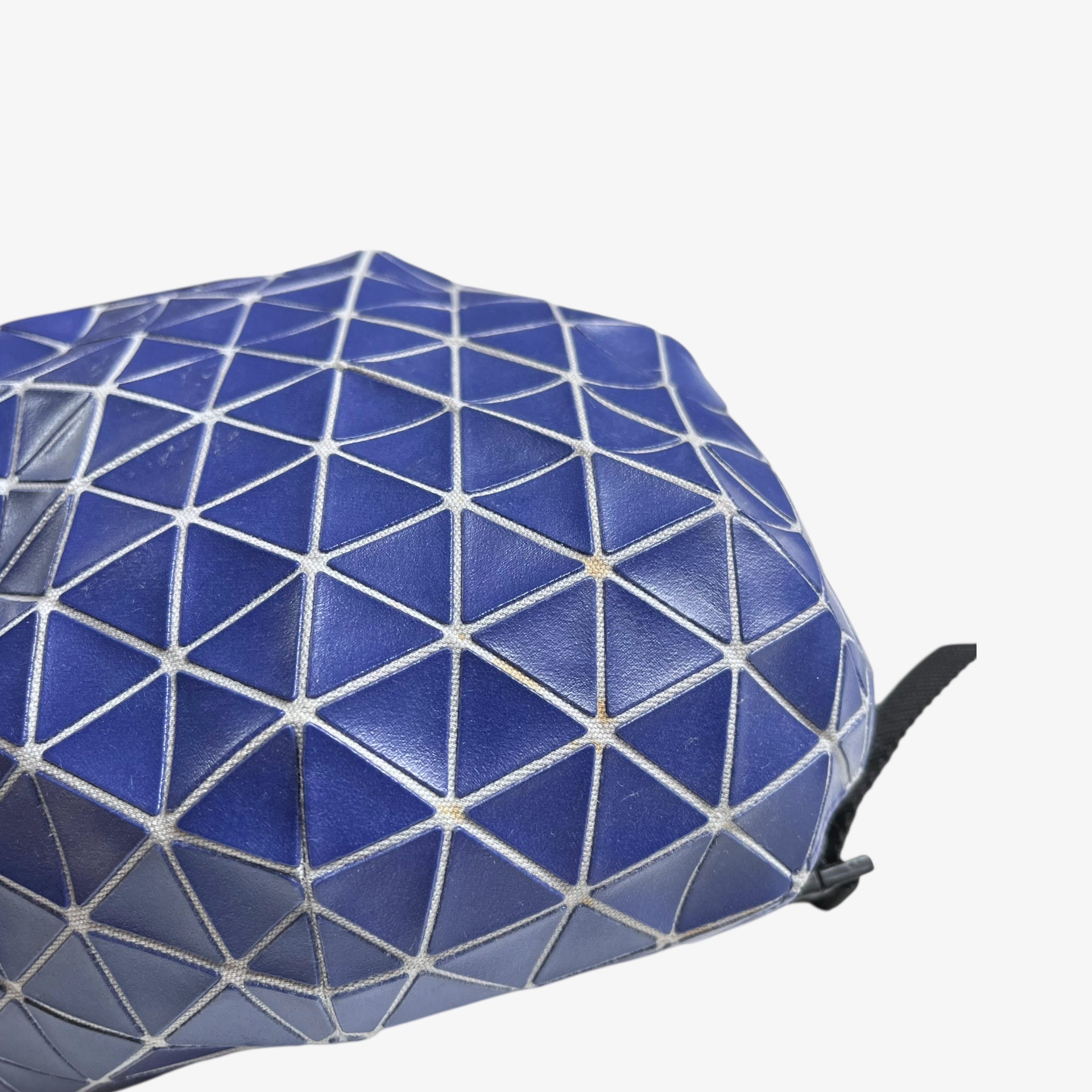 Marks on vintage Y2K Issey Miyake bao bao blue geometric cap.
