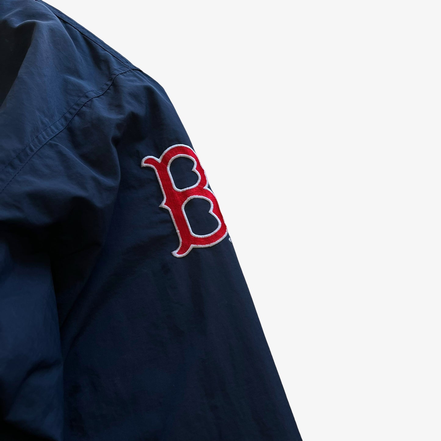 Vintage Y2K Mens Adidas MLB Boston Red Sox Baseball Team Spell Out Jacket Arm - Casspios Dream