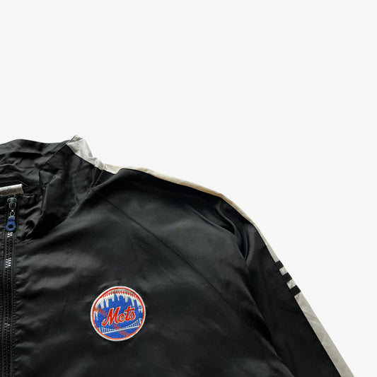 Vintage Y2K Mens Adidas MLB New York Mets Black Jacket Baseball - Casspios Dream