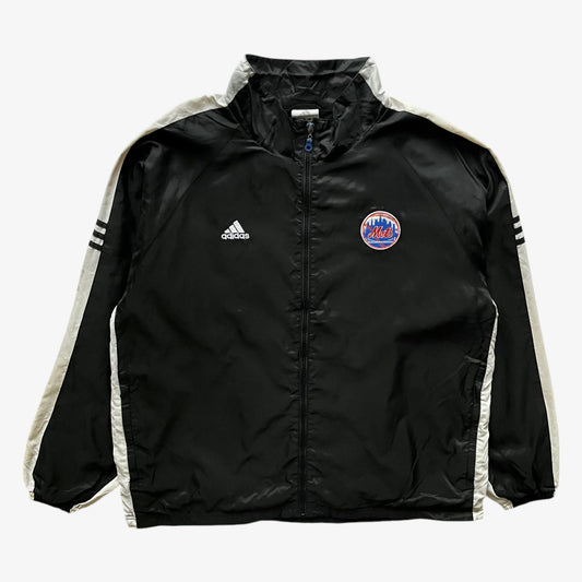 Vintage Y2K Mens Adidas MLB New York Mets Black Jacket - Casspios Dream