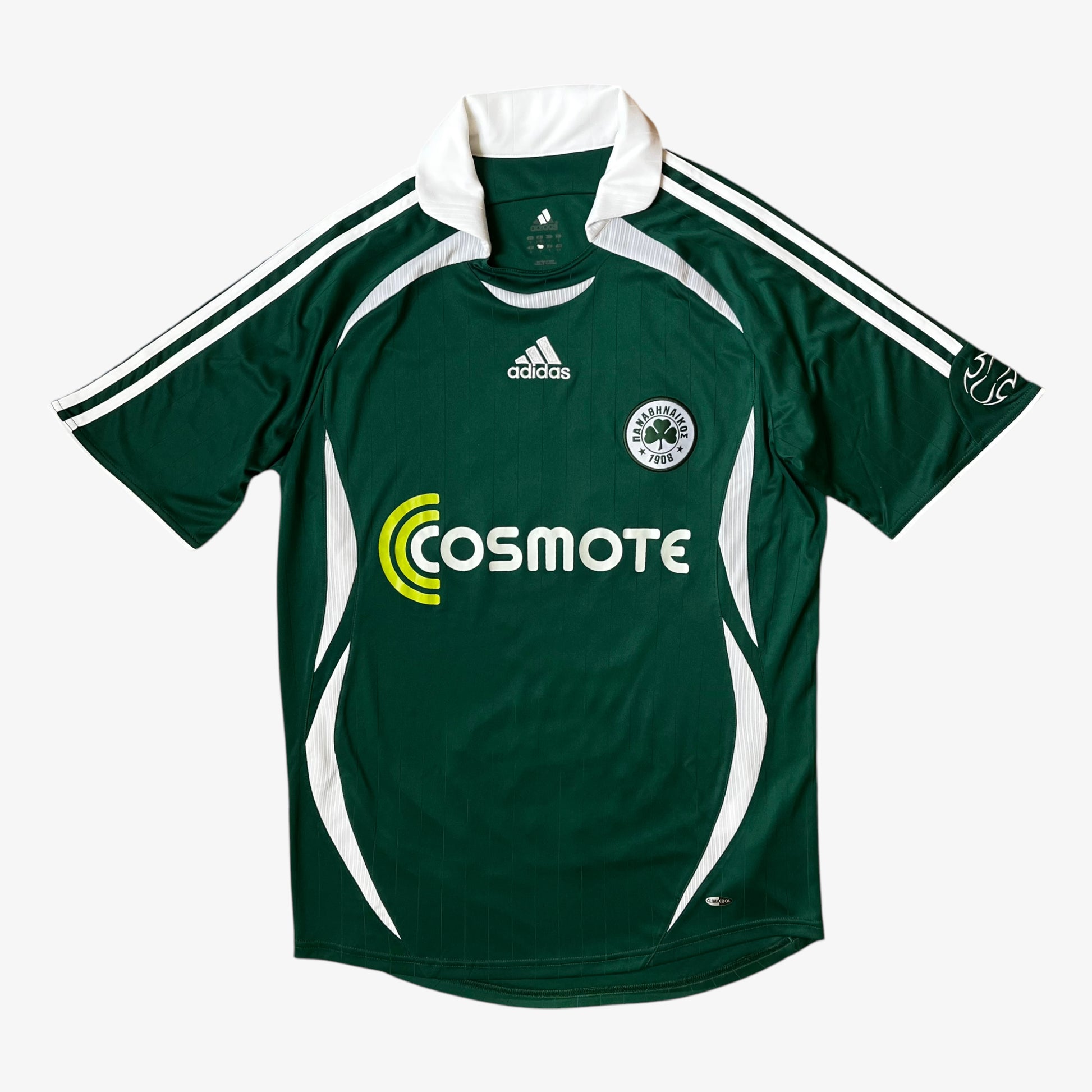 Vintage Y2K Mens Adidas Panathinaikos 2006 - 2007 Green Home Football Jersey - Casspios Dream