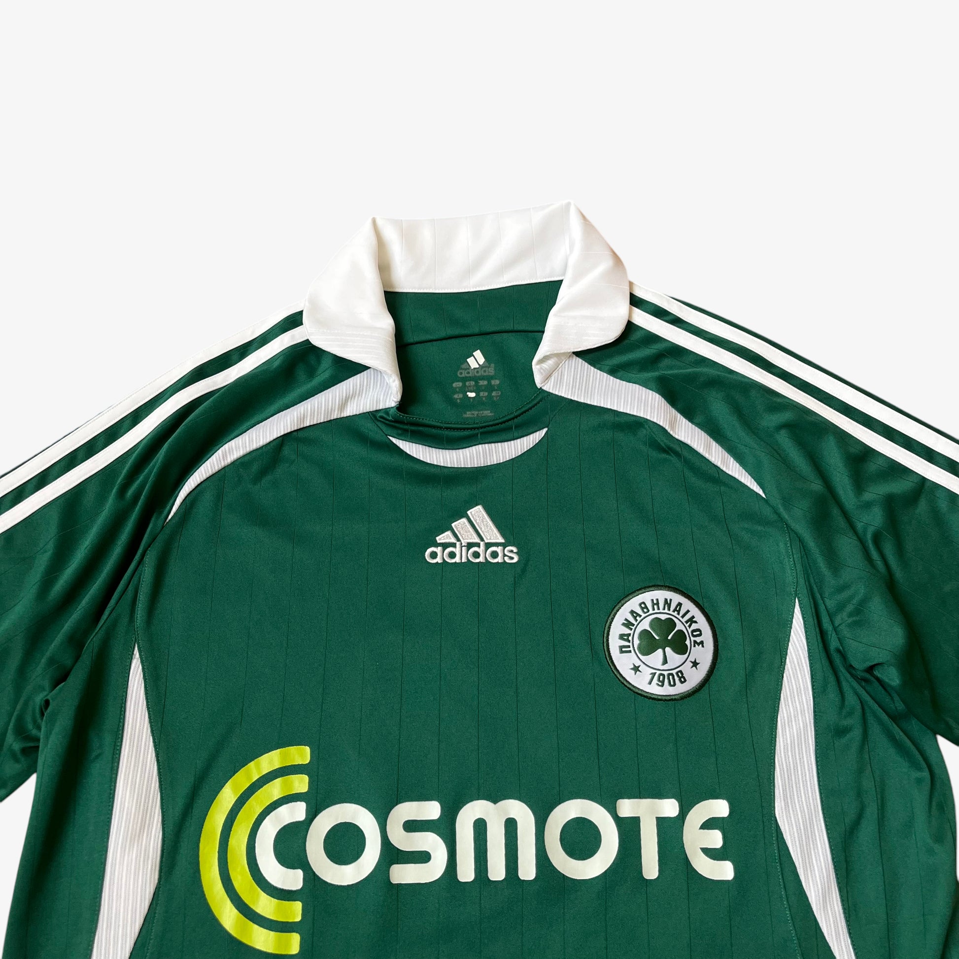 Vintage Y2K Mens Adidas Panathinaikos 2006 - 2007 Green Home Football Jersey Crest - Casspios Dream