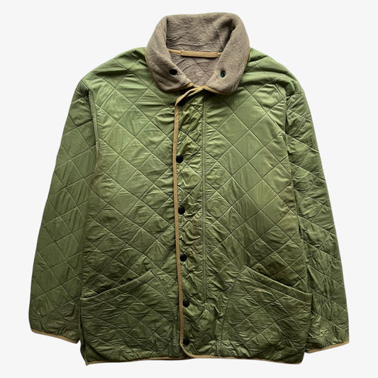 Vintage Y2K Mens Barbour Faded Green Polar Quilts Jacket - Casspios Dream