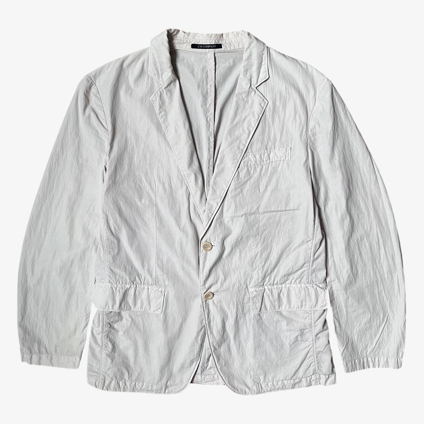 Vintage Y2K men's CP Company cream single breasted blazer.