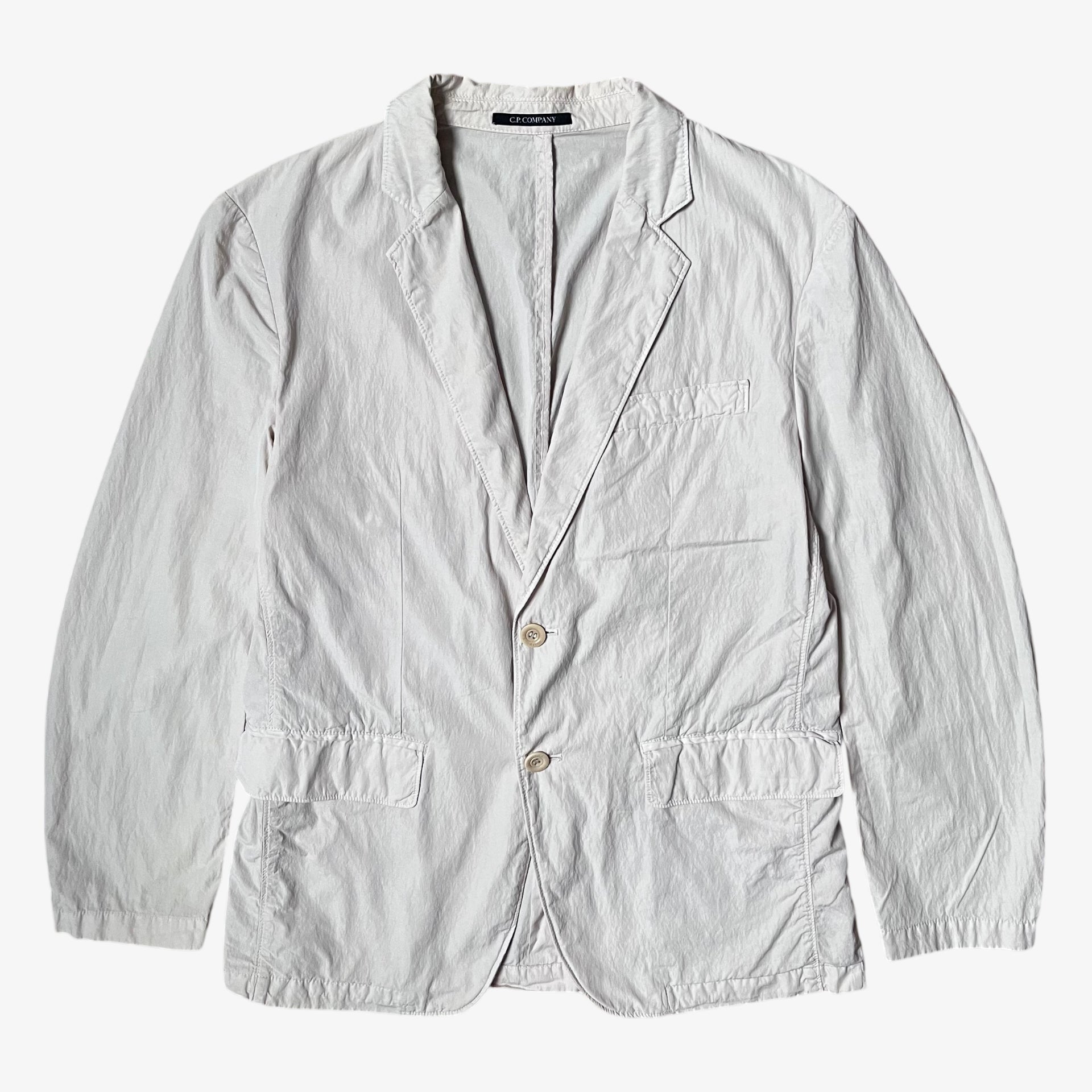 Vintage Y2K men's CP Company cream single breasted blazer.