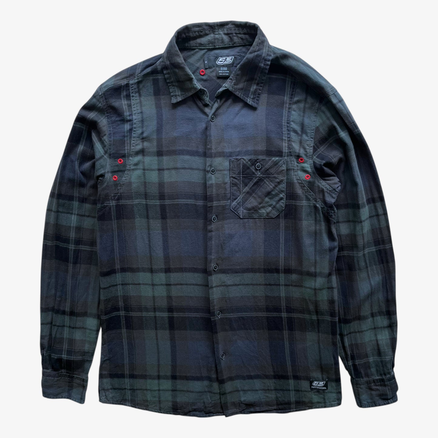 Vintage Y2K Mens Diesel 55DSL Navy And Green Tartan Check Shirt - Casspios Dream