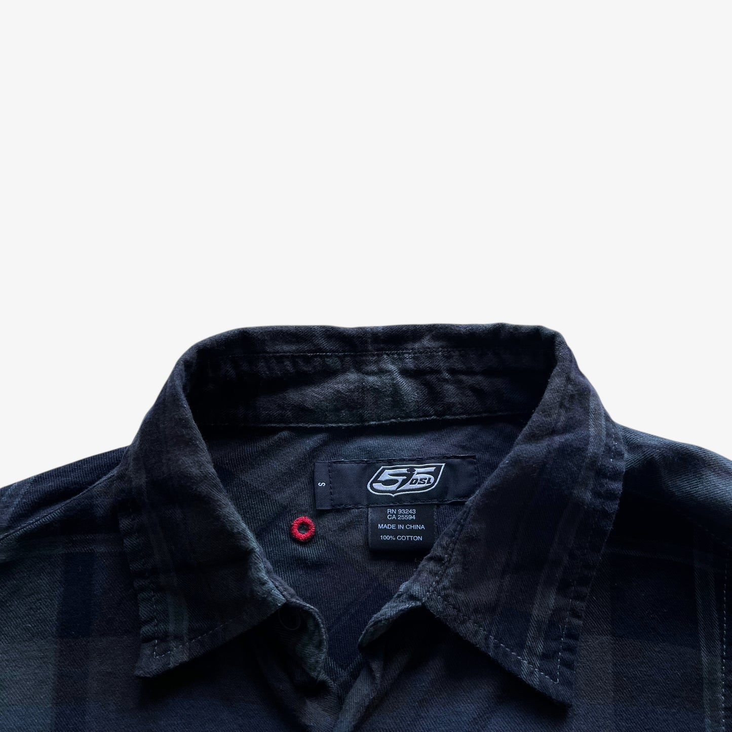 Vintage Y2K Mens Diesel 55DSL Navy And Green Tartan Check Shirt Label - Casspios Dream