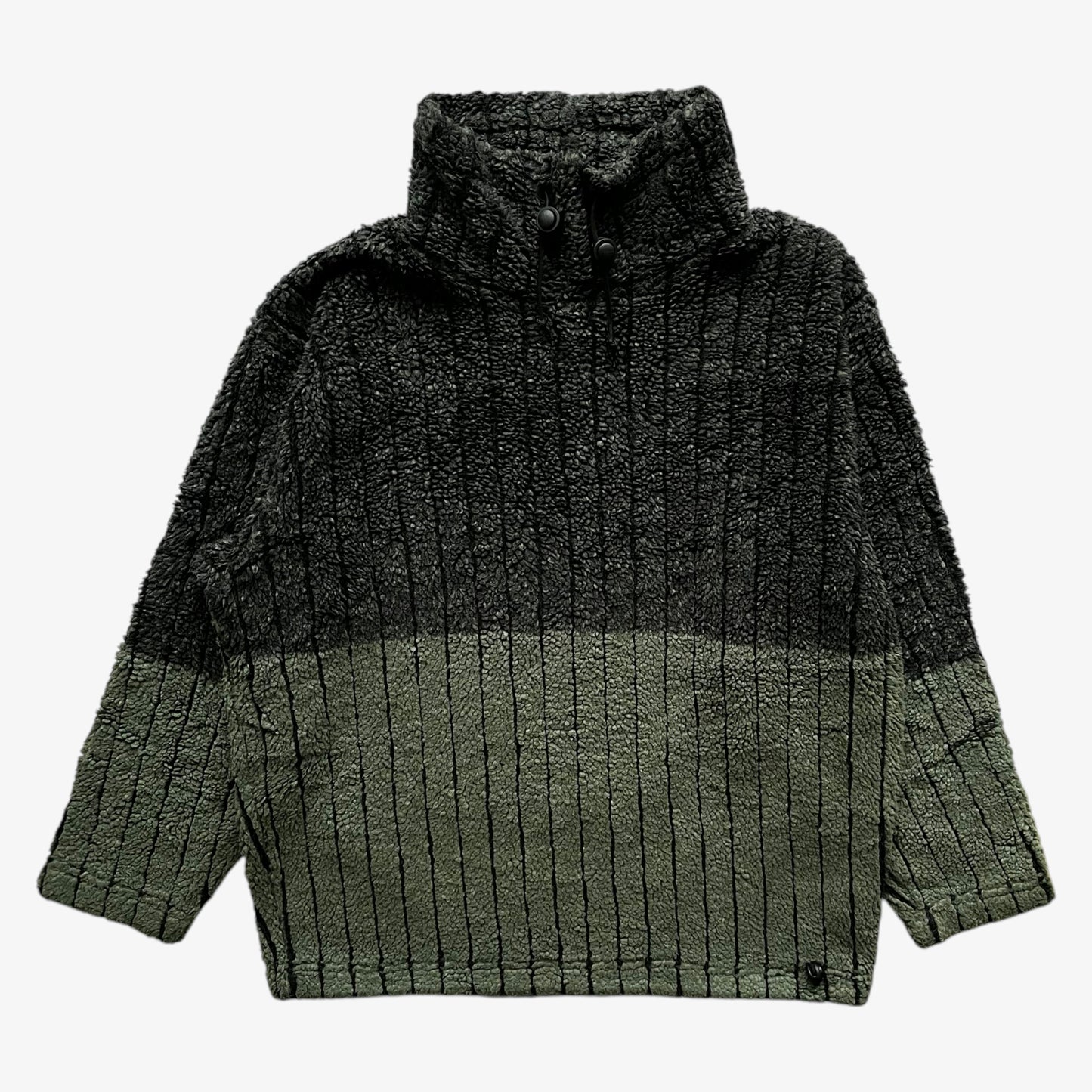 Vintage Y2K Mens Fire Fly High Neck Two Toned Fleece Jumper With Back Printed Logo - Casspios Dream