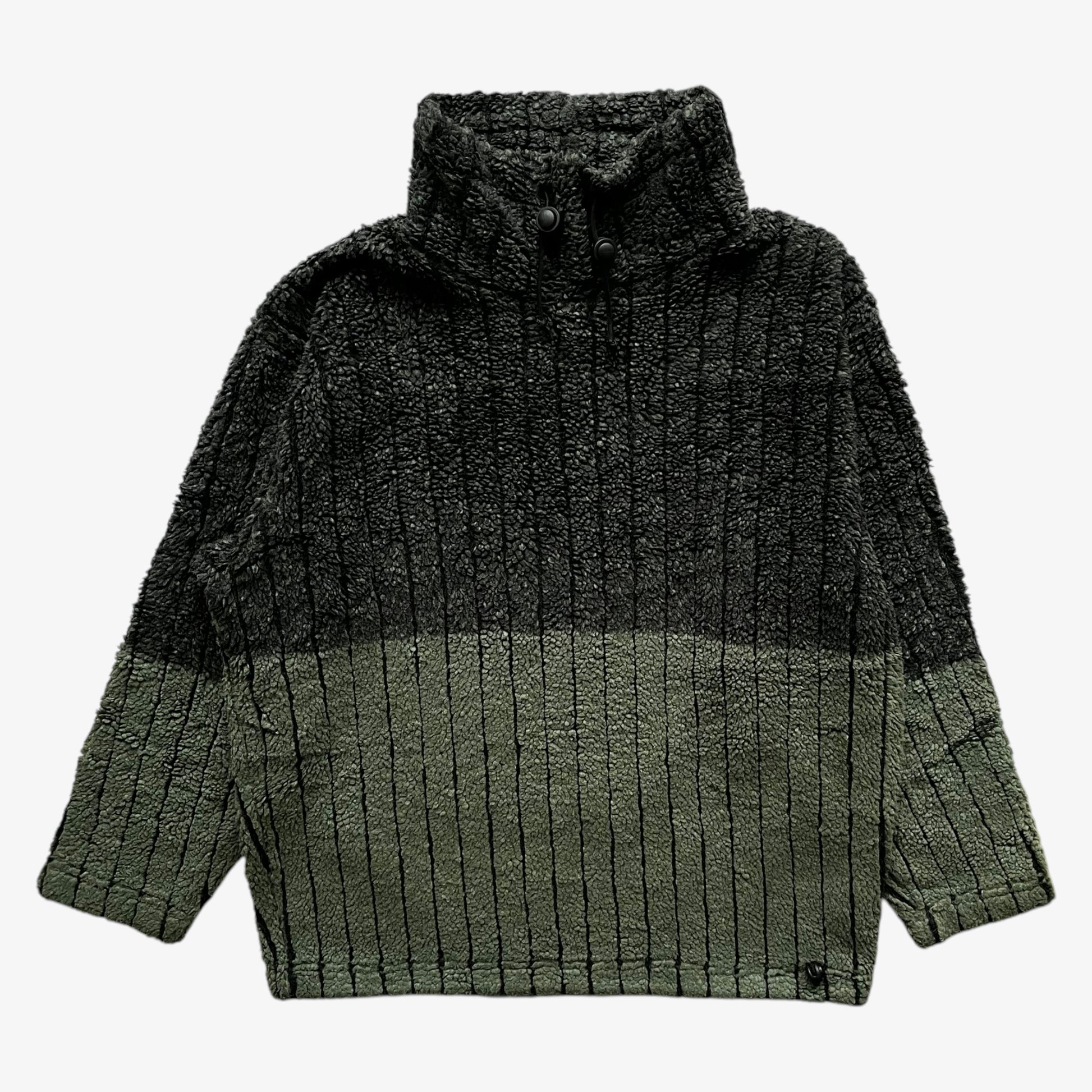 Vintage Y2K Mens Fire Fly High Neck Two Toned Fleece Jumper With Back Printed Logo - Casspios Dream
