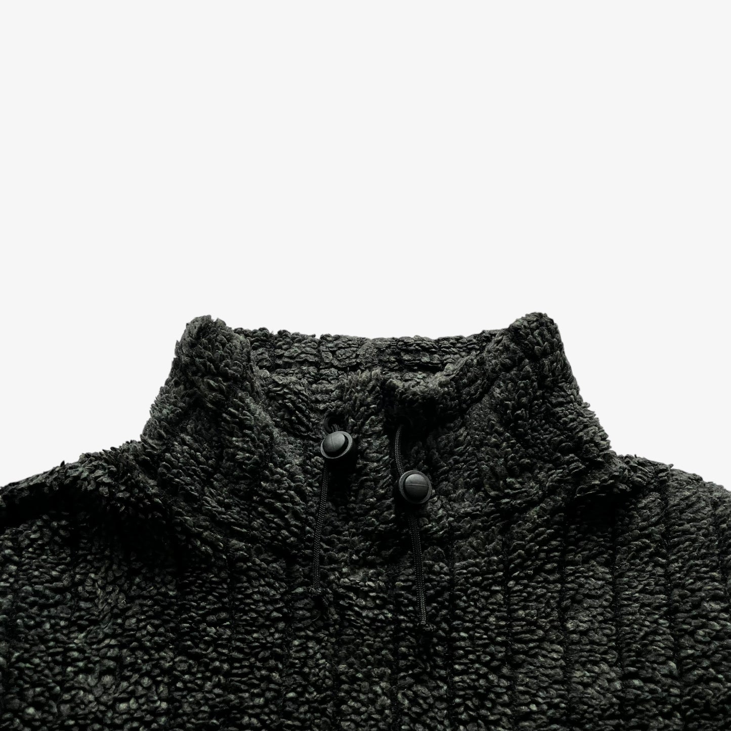 Vintage Y2K Mens Fire Fly High Neck Two Toned Fleece Jumper With Back Printed Logo Drawstring - Casspios Dream